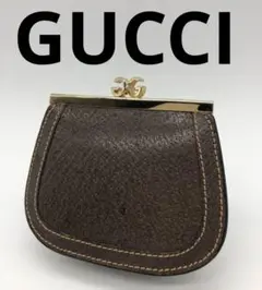 GUCCI ブランド ブラウン コインケース がま口 GG ヴィンテージ メンズ