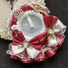【 No.16 赤 × 白 】色違い◎ 痛ロゼット ハンドメイド