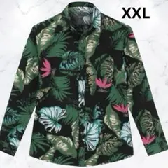 メンズシャツ 長袖 インナー 薄手 カジュアル 柄物 プリント柄 XXL