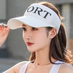m100新品レディース紫外線対策吸汗日よけ☆帽子キャップ☆女性用☆帽子☆白34