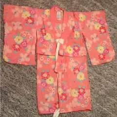 キッズ 花柄 ラメ 浴衣
