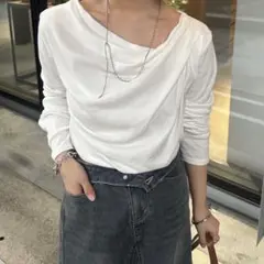 オフショルロングTシャツ