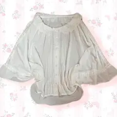 ホワイトフェアリーシフォンポンチョ 森ガール