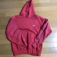 Champion レッド フード付きパーカー Lサイズ