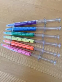 注射器型　蛍光ペン 6本セット 5ml 海外輸入品　レア商品