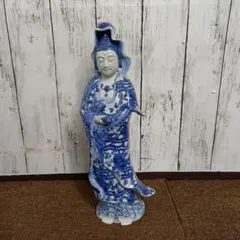 九谷焼　観音様　観音菩薩像　縁起物　高さ34cm Yahoo!オークション -「九谷焼観音像」の落札相場・落札価格