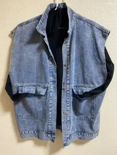 美品　デニムベスト オーバーサイズ