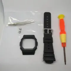 ジーショック　dw5600等に　ベゼルベルト　ロゴ無し　ブラック