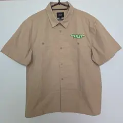 HUF 半袖 ワークシャツ ベージュ