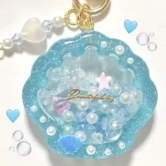 シャカシャカキーホルダー　シェイカーキーホルダー　ホタテ　貝殻　海　マーメイド