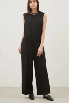 MilaOwenウエストゴムイージーケアオールインワン【ウォッシャブル】　黒