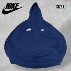 【NIKE】ユージーンロゴ刺繍パーカーネイビー Lフーディ プルオーバー