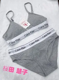 Calvin Klein グレー ブラジャーショーツセット