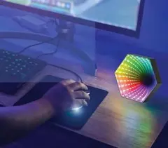 インフィニティミラー LEDライト 鏡 音に反応 インテリア 映え グッズ