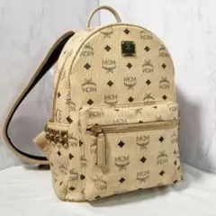 MCM Sサイズ バックパック リュック ベージュ スタッズ