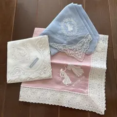 未使用　WEDGWOOD ハンカチ3枚　ジャスパー　レース　刺繍　ウェッジウッド