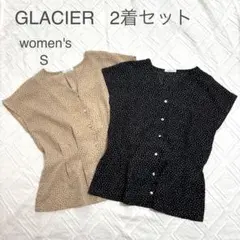 GLACIER 半袖 ブラウス シャツ S 2着組 フレンチスリーブ グラシア