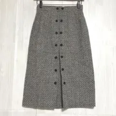 paco ツイードウールタイトスカート　ロング　9 / M 秋冬
