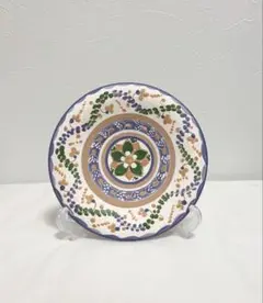 イタリア・アレッツォ 陶器の飾り皿（針金フック付き）