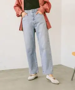 グローバルワーク GOODデニムストレートパンツ ライトブルー M 新品未使用