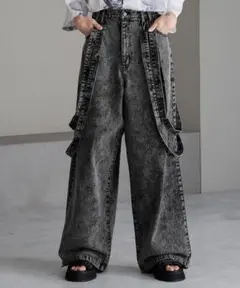 cussil 11.5oz ルーズシルエットダブルサスペンダーワイドパンツ