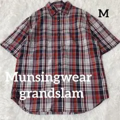 Munsingwear grandslam チェック 半袖シャツ レディース Ｍ