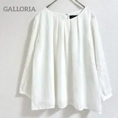 GALLORIA ブラウス 長袖 M プルオーバー シフォン ふんわり オフィス