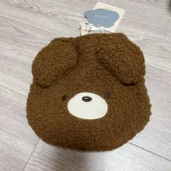 新品　フタフタ クマの巾着袋 ブラウン