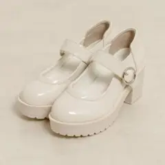 OLIVE des OLIVE タンク底ストラップシューズ 白