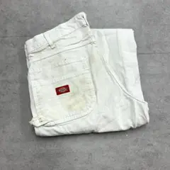 ディッキーズ　ホワイトペインターパンツ　ボトムス　古着　白　W36