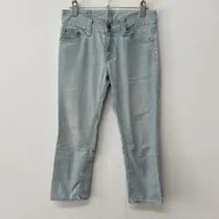 AVV アーヴェヴェ　デニムパンツ　クロップド丈　カジュアル　ライトブルー　36