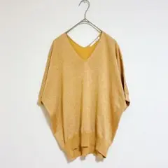 カリテ　トップス　半袖　F ベージュ　ドルマン　薄手　シンプル　ゆったり　春　夏