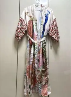 ベリーダンス 花柄孔雀デザインローブ　ガラベーヤ