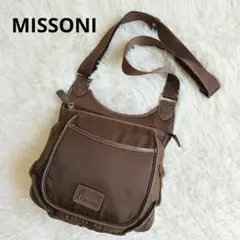 良品✨MISSONI　ショルダーバッグ　ナイロン　ダークブラウン　斜め掛け可