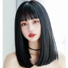 フルウィッグ セミロング ナチュラルブラック