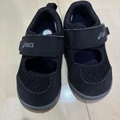 asics ブラック メッシュシューズ