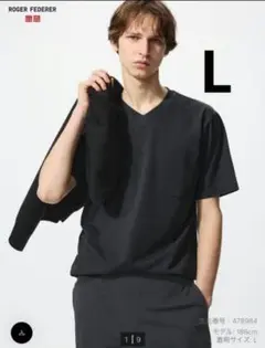 ユニクロ　ロジャーフェデラー　エアリズムコットンTシャツ