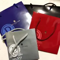DALLOYAU Paris紙袋4枚（黒、赤、青、シルバー）セット（新品未使用）