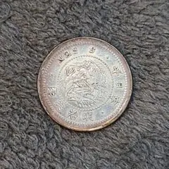 昔のお金　古銭　旧五銭銀貨　明治六年　一枚　N　R8603 昔のお金 古銭 旧五銭銀貨 明治六年 一枚 N R8603