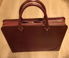 皇室御用達大峽製鞄 廃盤色 パープルレッド オールレザーブリーフ