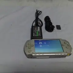 PSP本体 3000 シルバー 充電器 メモリカード付き