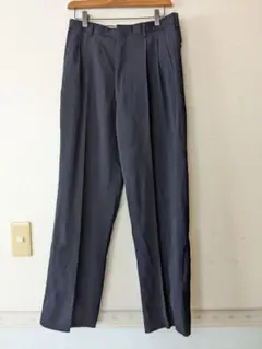 日本製ネイビー ウール100%メンズ パンツ