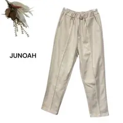 ジュノア　ピンタックパンツ　スラックス　F アイボリー　オフィス　ウエストゴム