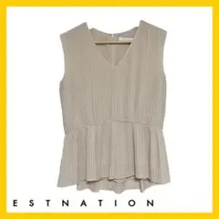 ✨未使用品✨【ESTNATION】プリーツVネックブラウス 36