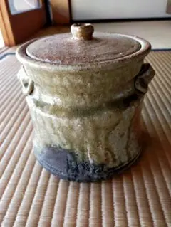信楽焼　耳付水指