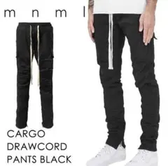 mnml 着用ストレス感じないストレッチ性有カーゴパンツ黒M