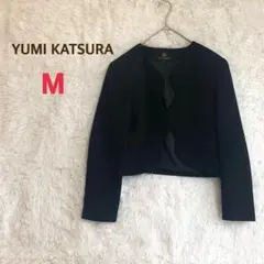 桂由美 ノーカラージャケット M ブラックフォーマル 日本製 冠婚葬祭 おしゃれ