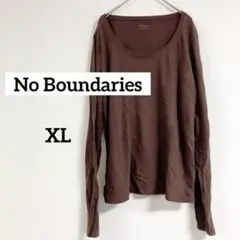 即購入OK✨No Boundaries【XL】ブラウン 長袖Tシャツ