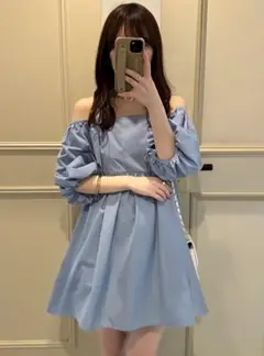 GRL オフショルダー　フレアミニワンピース　on214 ミニワンピ　オフショル