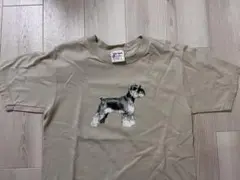 シュナウザー プリント Tシャツ ベージュ